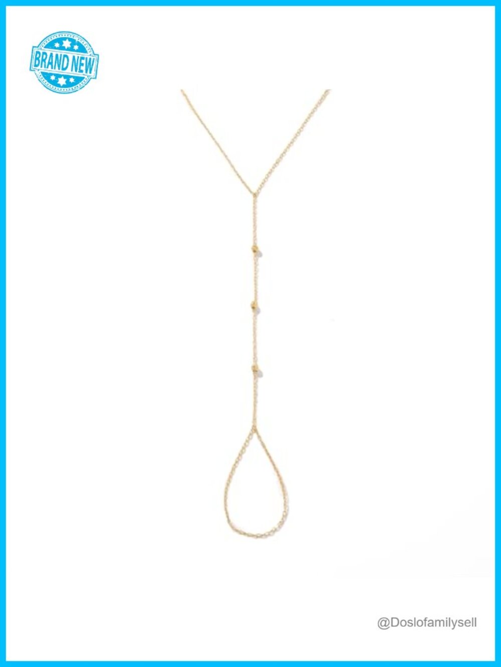 10K Solid Gold Beaded Hand Chain Bracelet for Women Adjustable